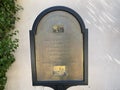 Historical marker for the St. Mary`s Basilica Roman Catholic Church of Phoenix in the downtown area