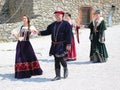 Historical market - dancers ready for medieval dance