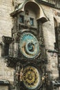 Historical medieval astronomical clock in Old Town Square in Prague, Czech Republic Royalty Free Stock Photo