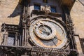 Historical medieval astronomical Clock in Prague on Old Town Hall , Czech Republic Royalty Free Stock Photo