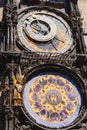 Historical medieval astronomical Clock in Prague on Old Town Hall , Czech Republic Royalty Free Stock Photo