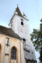 Medieval fortified saxon church in the village Cristian, Sibiu county, Transylvania, Romania Royalty Free Stock Photo