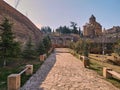 Historical metekhi temple on a hill in the center of old Tbilisi