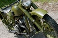 Historical military green motorbike