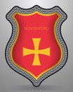 Historical Montenegrin Flag. Vector Badge and Icon