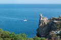 Historical monuments of the Crimea. Castle swallow nest against the blue sea Royalty Free Stock Photo