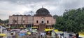 Historical Mosque at Mandav at Busy Market Royalty Free Stock Photo