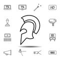 historical movie, helmet icon. Simple thin line, outline vector element of Cinema icons set for UI and UX, website or mobile