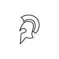 historical movie, helmet icon. Simple thin line, outline of movie, cinema, film, screen, flicks icons for UI and UX,