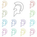 Historical movie, helmet multi color icon. Simple thin line, outline of cinema icons for ui and ux, website or mobile