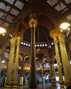 Beautiful pillars view with lights inside Mysore palace Karnataka India Royalty Free Stock Photo