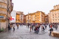 Historical obelisk and fountain near the Pantheon in Rome Royalty Free Stock Photo