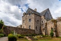 Historical Old Abbaye Maritime de Beauport under the cloudy blue sky in Paimpol,France Royalty Free Stock Photo