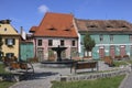 Historical old buildings in the medieval city Sibiu- Hermannstadt, Romania.