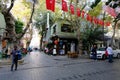 Historical, Old, Colorful Houses in Kuzguncuk, Istanbul, Turkey. Detail scenic view of colorful houses in Istanbul Streets.