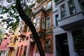 Historical, Old, Colorful Houses in Kuzguncuk, Istanbul, Turkey. Detail scenic view of colorful houses in Istanbul Streets.