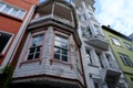 Historical, Old, Colorful Houses in Kuzguncuk, Istanbul, Turkey. Detail scenic view of colorful houses in Istanbul Streets. Royalty Free Stock Photo