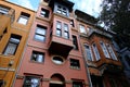 Historical, Old, Colorful Houses in Kuzguncuk, Istanbul, Turkey. Detail scenic view of colorful houses in Istanbul Streets.
