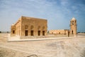 Historical old Mosque with a Minaret in Al Thakhira, Qatar. Middle East. Persian Gulf. Royalty Free Stock Photo