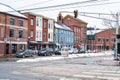 Historical Old Port, a district of Portland, Maine, known for its cobblestone streets, 19th century brick buildings and fishing