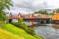 View of the Old Town Bridge in Trondheim, Norway. Royalty Free Stock Photo