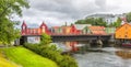 View of the Old Town Bridge in Trondheim, Norway. Royalty Free Stock Photo