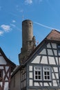 The historical old town of Eppstein Hesse with castle ruins Royalty Free Stock Photo
