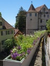 Historical old town of Meersburg with traditional houses at the Lake Constance in Germany. Royalty Free Stock Photo