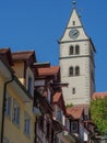 Historical old town of Meersburg with traditional houses at the Lake Constance in Germany. Royalty Free Stock Photo