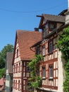 Historical old town of Meersburg with traditional houses at the Lake Constance in Germany. Royalty Free Stock Photo