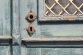 Historical ols door - the color is peeling off Royalty Free Stock Photo