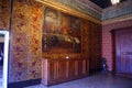 Historical paintings on walls of meeting hall