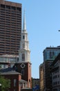 Historical Park Street Church located in downtown Boston, Massachusetts Royalty Free Stock Photo