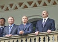 three presidents Kuchma Putin and Lukashenko. Ukrainian russian belorussian Royalty Free Stock Photo