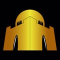 Historical place Mazar-E- Quaid Azam Karachi golden silhouette vector design