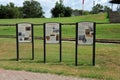 Historical Plaques at the Helena Levee Walk, Helena Arkansas. Royalty Free Stock Photo