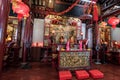 Main hall of Old Chinese Temple Of Johor Bahru, Malaysia. Translation of non-English text `Johor-Temple`