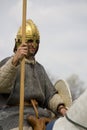 Historical Re-enactment of Roman Cavalry and Infantry soldiers at Northumberland, May 2012. Royalty Free Stock Photo