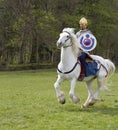 Historical Re-enactment of Roman Cavalry and Infantry soldiers at Northumberland, May 2012. Royalty Free Stock Photo