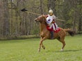 Historical Re-enactment of Roman Cavalry and Infantry soldiers at Northumberland, May 2012. Royalty Free Stock Photo