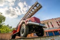 Historical retro Russian fire truck in Moscow