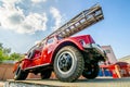 Historical retro Russian fire truck in Moscow