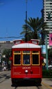 Historical Red Street Car on Canal Street, New Orleans, Louisiana Royalty Free Stock Photo