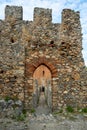 The historical Red Tower in the Alanya district of Antalya, one of the touristic regions of Turkey. Turkish name Kizil Kule