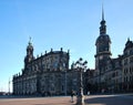 Historical Residence Castle and Church in the Old Town of Dresden, the Capital City of Saxony