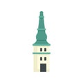 Historical Riga tower icon flat isolated vector