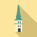 Historical Riga tower icon, flat style