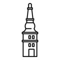 Historical riga tower icon, outline style