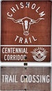 Historical Roadside Sign for Chisholm Trail, Okarche Royalty Free Stock Photo