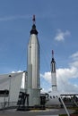 Historical rockets on display at Kennedy Space Center, Florida.